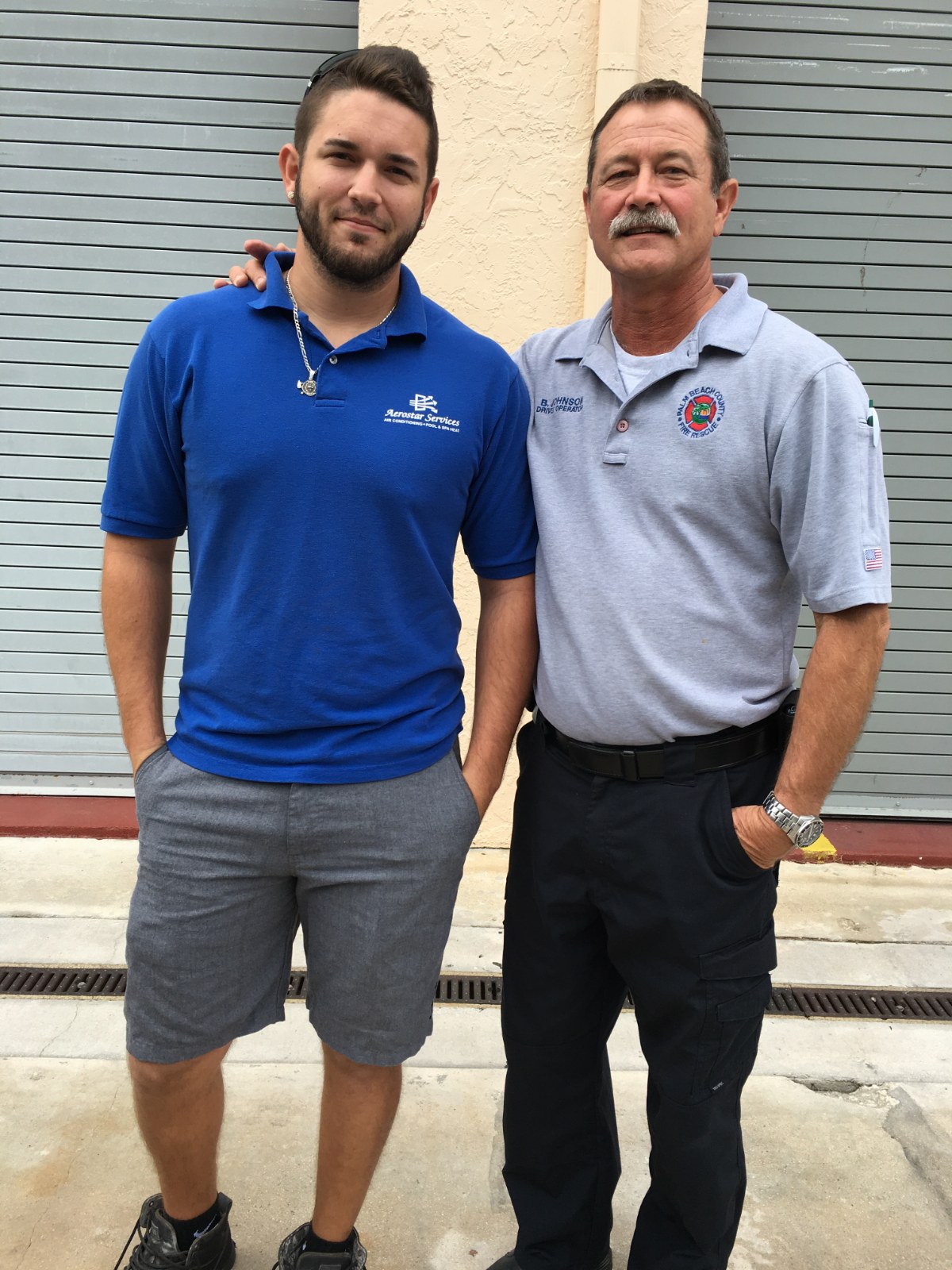 The Aerostar owner with his adult son, both in Aerostar polos